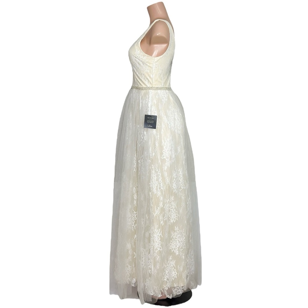 LULUS Sweet Love Floral Lace Beaded Maxi Dress, Ivory, Small - Picture 9 of 15